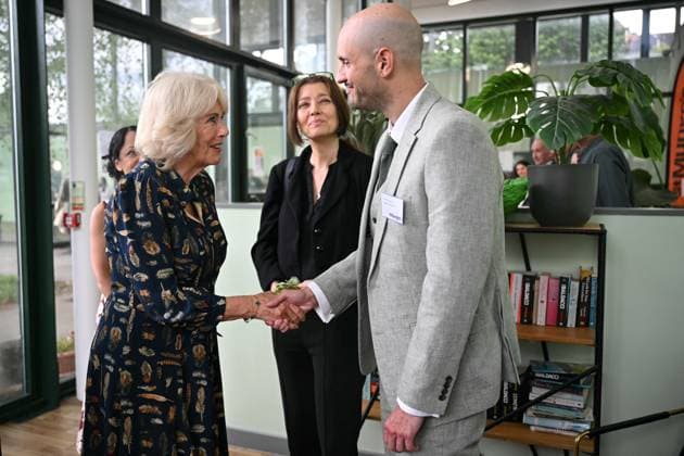 Queen Camilla visits one of St Mungo s homelessness accommodation sites in south London Britain s Queen Camilla (L) greets Lewisham Mayor Liam Shrivastava (R) during a visit of a St. Mungo™s accommodation site in south London on June 10, 2026. St. Mungo™s is a charity which supports those experiencing homelessness, and of which the queen is a patron., Credit:JUSTIN TALLIS PA ROTA - B68 Avalon United Kingdom, London  Copyright: xJUSTINxTALLISx xPAxROTAx-xB68x xAvalonx 1109323812