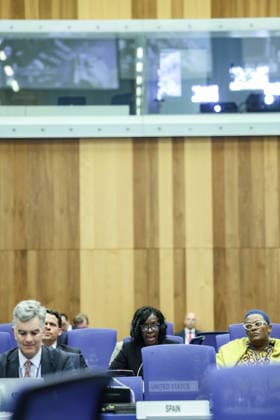 June 10, 2026, New York, New York, USA: LAKIESHA HAWKINS, Acting Deputy Associate Administrator for NASAÃ¢â‚¬â ¢s Exploration Systems Development Mission Directorate, speaks during the opening day of the 69th session of COPUOS. HAWKINS discussed NASAÃ¢â‚¬â ¢s Artemis campaign, including the planned Artemis III and Artemis IV missions, highlighting international cooperation, the role of UNOOSA and future human exploration of the Moon. New York USA  - ZUMAo116 20260610_znp_o116_002 Copyright: xBiancaxOterox