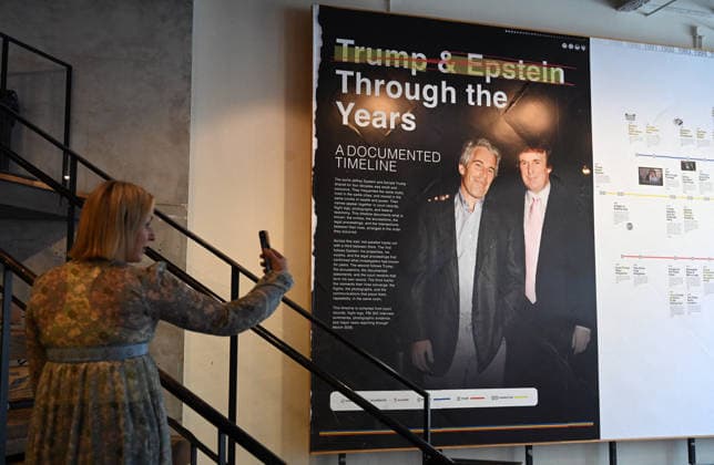 Trump Epstein Memorial Reading Room in Washington, DC Inside view of the Donald J. Trump and Jeffrey Epstein Memorial Reading Room, on June 10, 2026 in Washington, DC. The Reading Room is a temporary gallery where all of the Epstein-related documents released by the Department of Justice are in print. The room also contains a tribute to victims, artwork by survivor Maria Farmer, and a wall for visitors to leave their thoughts and reactions. Photo by Olivier Douliery ABACAPRESS.COM Washington DC United States  Copyright: xDoulieryxOlivier ABACAx