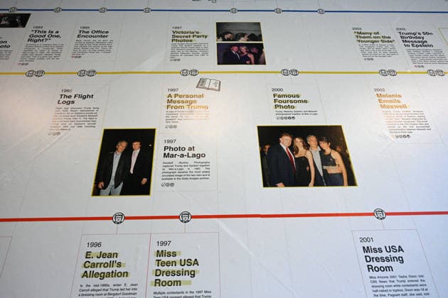 Trump Epstein Memorial Reading Room in Washington, DC A documented timeline of Trump Epstein relationship is on display at the Donald J. Trump and Jeffrey Epstein Memorial Reading Room, on June 10, 2026 in Washington, DC. The Reading Room is a temporary gallery where all of the Epstein-related documents released by the Department of Justice are in print. The room also contains a tribute to victims, artwork by survivor Maria Farmer, and a wall for visitors to leave their thoughts and reactions. Photo by Olivier Douliery ABACAPRESS.COM Washington DC United States  Copyright: xDoulieryxOlivier ABACAx