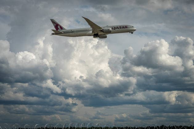 Berlin ExpoCenter Airport, ILA Berlin ExpoCenter Airport, ILA, Luft- und Raumfahrt, Qatar Dreamliner Berlin Berlin GER *** Berlin ExpoCenter Airport, ILA Berlin ExpoCenter Airport, ILA, Aerospace, Qatar Dreamliner Berlin Berlin GER