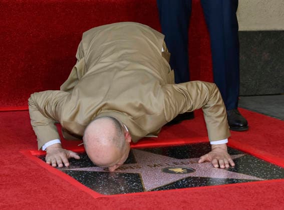Chris Meledandri, CEO, Illumination kisses his star during an unveiling ceremony honoring him with the 2,848th star on the Hollywood Walk of Fame in Los Angeles on Wednesday, June 10, 2026.  LAP2026061010 JIMxRUYMEN