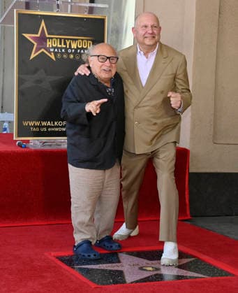 Chris Meledandri, CEO, Illumination (R) is joined by actor Danny DeVito during an unveiling ceremony honoring him with the 2,848th star on the Hollywood Walk of Fame in Los Angeles on Wednesday, June 10, 2026.  LAP2026061013 JIMxRUYMEN