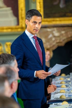 Dutch Royals receive Germany for state visit, day 2, The Hague, Netherlands - 10 Jun 2026 Prime Minister Rob Jetten during a government lunch in The Hague, during the state visit from the German Federal President to the Netherlands. The Hague The Netherlands  Copyright: xMischaxSchoemakerx