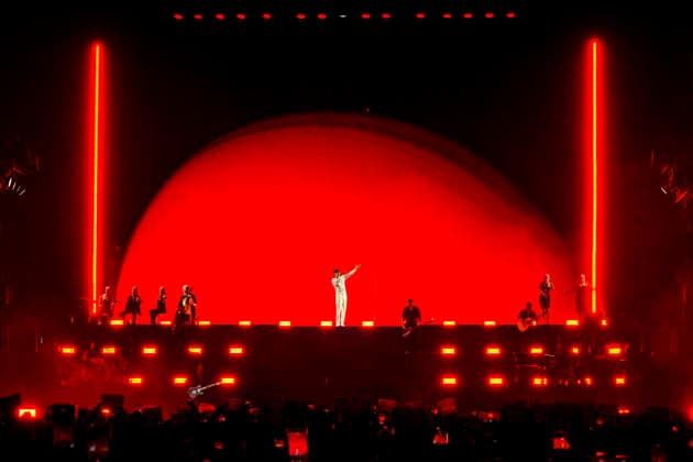 IPA85558981 - Rome Achille Lauro in concert as part of the tour - COMUNI IMMORTALI - STADI 2026 at the Stadio Olimpico in Rome Sold out in the photo ¢ Achille Lauro  Copyright: xbbrx xx 85558981