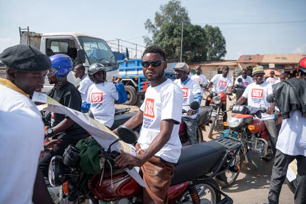 Demokratik Kongo Cumhuriyeti nde, Ebola salginina karsi farkindalik konvoyu BUNIA, DEMOCRATIC REPUBLIC OF THE CONGO - JUNE 10: Motorcycle riders take part in an awareness convoy organized by the World Health Organization (WHO) to educate the public about the Ebola virus in Bunia, Ituri province, Democratic Republic of the Congo, on June 10, 2026. Wearing t-shirts that read Stop Ebola in English and carrying banners with preventive health measures, the Congolese riders paraded through the city streets to raise community awareness amidst a recent outbreak of the Ebola strain. Stringer Anadolu Bunia Democratic Republic of the Congo. Editorial use only. Please get in touch for any other usage.  Copyright: x2026xAnadoluxStringerx