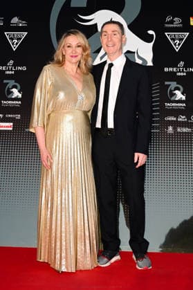 IPA85559282 - Taormina, 72nd Taormina Film Fest 2026 Day 1, red carpet. Pictured: Dea Lawrence and Michael Zelniker  Copyright: xManuelexMangiarottix xDxAvanzo Mangiarottix 85559282