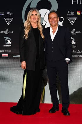 IPA85559470 - Taormina, 72nd Taormina Film Fest 2026 Day 1, red carpet. Pictured: Uccio De Santis, Tiziana Rocca  Copyright: xManuelexMangiarottix xDxAvanzo Mangiarottix 85559470