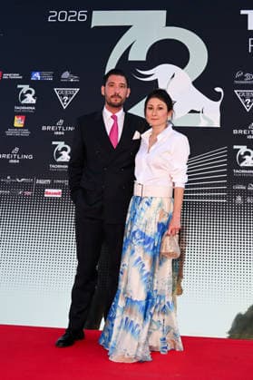 IPA85560881 - Taormina, 72nd Taormina Film Fest 2026 Day 1, red carpet. Pictured: Claudio Papalia and Jessica Li Shih  Copyright: xManuelexMangiarottix xDxAvanzo Mangiarottix 85560881