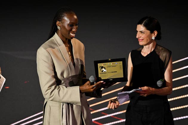 IPA85556106 - Taormina, 72nd Taormina Film Fest 2026 Night 1, Awards Ceremony Pictured: Paola Egonu, Anna Valle  Copyright: xMaurizioxD avanzox xDxAvanzo Mangiarottix 85556106