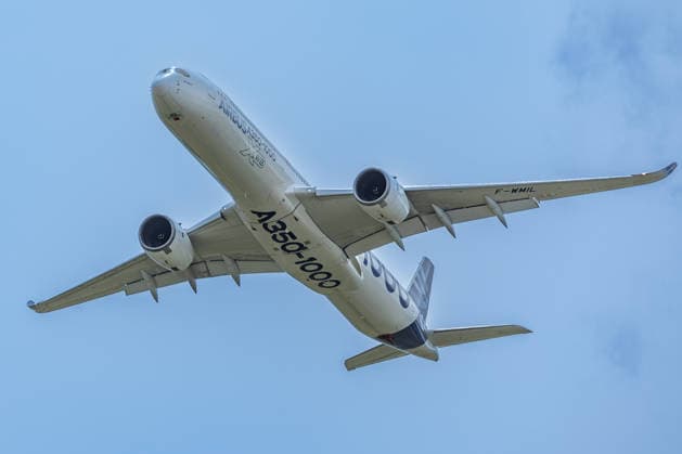 Eröffnungsrundgang auf der ILA Flugprogramm mit dem Airbus 350- 1000 bei der ILA in Berlin-Brandenburg am 10.06.2026. Berlin Deutschland *** Opening tour of the ILA Flight program with the Airbus 350 1000 at the ILA in Berlin Brandenburg on 10 06 2026 Berlin Germany