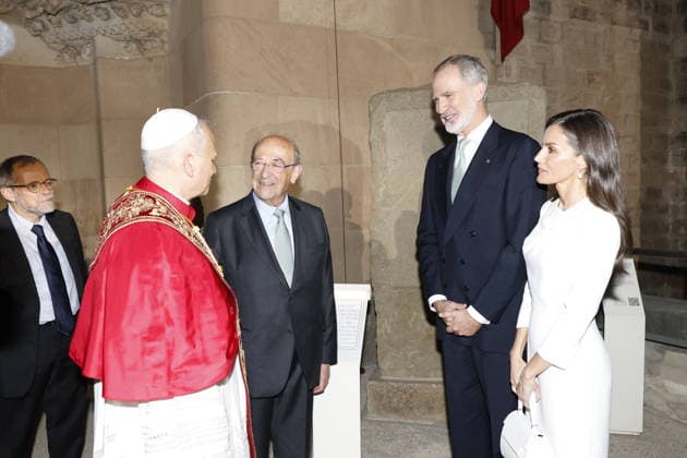 10-06-2026 Barcelona King Felipe and Queen Letizia attend a Holy Mass be led by Pope Leo XIV in the Basilica of the Sagrada Familia and the inauguration of the Jesus Christ tower in Barcelona. Â  Copyright: xPPEx