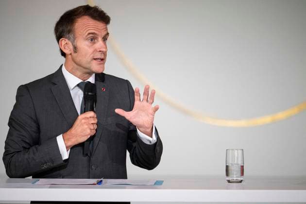 Le président Emmanuel Macron prononce un discours lors de la réception des groupes dengagement du G7 au palais de lElysée à Paris le 10 juin 2026 Eliot Blondet Pool Bestimage French President Emmanuel Macron look and gestures during a meeting with the G7 Engagement Groups at the Elysee Palace, French Presidential Palace, in Paris, on June 10, 2026 Paris France  Copyright: xEliotxBlondetx xPoolx xBestimagexEliotxBlondetx xPoolx xBestimagex