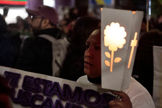 June 10, 2026, Mexico City, Cdmx, Mexico: Hours before the opening of the 2026 FIFA World Cup at Mexico City Stadium, hundreds of mothers, search collectives, and relatives of disappeared persons marched to try to reach the stadium. This proved impossible, as the government of Clara Brugada has spent several days erecting metal barriers and deploying hundreds of police officers a mile away from the stadium. Families of victims of enforced disappearance chanted slogans demanding that Mayor Claudia Sheinbaum acknowledge that there is a budget to host a large-scale sporting event, but no resources to search for the more than 133,000 disappeared persons. They argued that these families are doing the work of the Attorney General s Offices becaus - ZUMAp204 20260610_zip_p204_088 Copyright: xJosuexPerezx