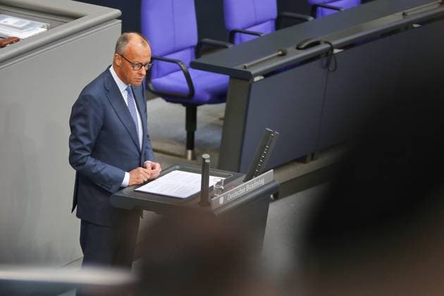 Berlin, Deutschland, 11.06.2026: Deutscher Bundestag: 83. Bundestagssitzung: Bundeskanzler Friedrich Merz (CDU) bei Abgabe einer Regierungserklärung *** Berlin, Germany, 11 06 2026 German Bundestag 83 Bundestag session Federal Chancellor Friedrich Merz CDU delivering a government statement Copyright: xdtsxNachrichtenagenturx dts_122400