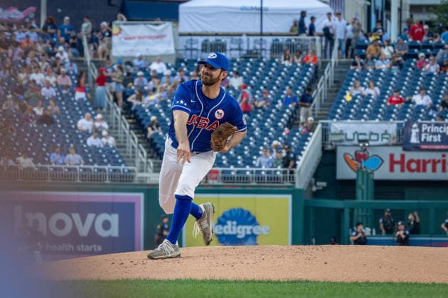 Congressional Baseball Game in Washington, DC WASHINGTON, DC, UNITED STATES - JUNE 10: Congressman Chris Deluzio (D-PA) pitches during the Congressional Baseball Game at Nationals Park in Washington, DC, United States, on June 10, 2026. Nathan Posner Anadolu Washington, DC United States. Editorial use only. Please get in touch for any other usage.  Copyright: x2026xAnadoluxNathanxPosnerx
