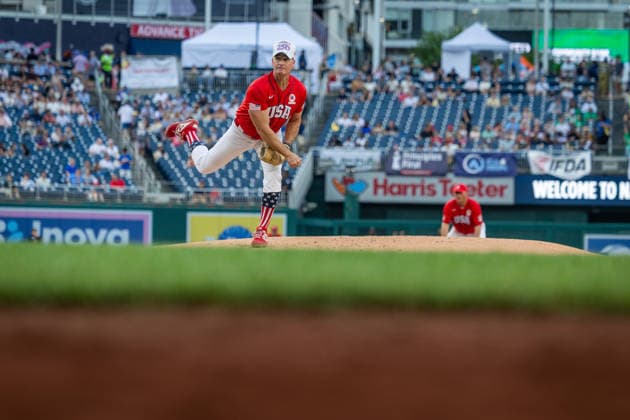 Congressional Baseball Game in Washington, DC WASHINGTON, DC, UNITED STATES - JUNE 10: Congressman Greg Steube (R-FL) pitches during the Congressional Baseball Game at Nationals Park in Washington, DC, United States, on June 10, 2026. Nathan Posner Anadolu Washington, DC United States. Editorial use only. Please get in touch for any other usage.  Copyright: x2026xAnadoluxNathanxPosnerx