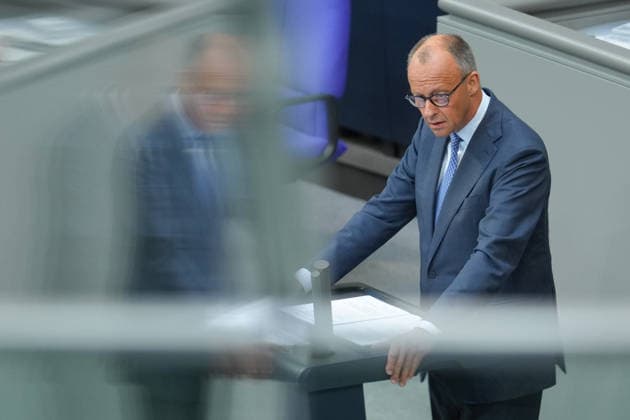 Deutscher Bundestag, 83. Plenarsitzung Sitzung Bundeskanzler Friedrich Merz (CDU) im Portrait bei seiner Regierungserklaerung zum Europaeischen Ra bei der 83. Sitzung des Deutschen Bundestag in Berlin, 11.06.2026 Berlin Berlin Deutschland *** German Bundestag, 83 Plenary Session Session Federal Chancellor Friedrich Merz CDU in portrait during his government statement on the European Ra at the 83rd session of the German Bundestag in Berlin, 11 06 2026 Berlin Berlin Germany
