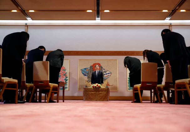 June 11, 2026, Tokyo, Japan: Journalist bow to Japanese Emperor Naruhito at a press conference about the emperorÃ¢â‚¬â ¢s visit to the Netherlands and Belgium in Tokyo, Japan, June 11, 2026. Tokyo Japan - ZUMAz114 20260611_zih_z114_002 Copyright: xPOOLx