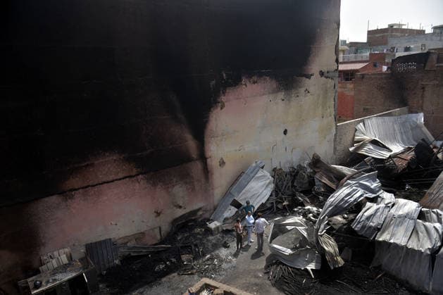 GHAZIABAD, INDIA - JUNE 10: A view of the S.S. Furniture Sofa Home factory after a fire that reportedly broke out due to a short circuit in the Sahibabad Industrial Area, on June 10, 2026 in Ghaziabad, India. The blaze gutted furniture stored in the factory and destroyed a car and a motorcycle. (Photo by Sakib Ali Hindustan Times ) Massive Fire Engulfed Furniture Factory In Ghaziabad’s Sahibabad Village