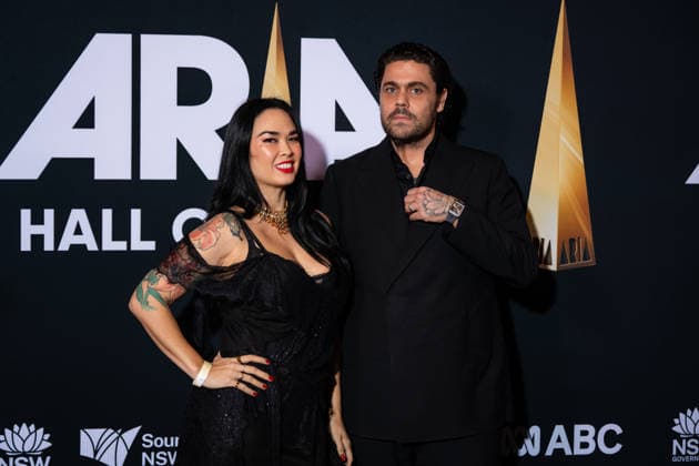 ARIA AWARDS HALL OF FAME, Dan Sultan and Bonnie Jane Lee during a 2026 ARIA awards Hall of fame event at Carriageworks, in Sydney, Thursday, June 11, 2026. ( NO ARCHIVING  Copyright: xSARAHxWILSONx 20260611138310474017