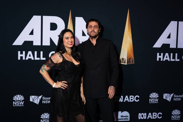 ARIA AWARDS HALL OF FAME, Dan Sultan and Bonnie Jane Lee during a 2026 ARIA awards Hall of fame event at Carriageworks, in Sydney, Thursday, June 11, 2026. ( NO ARCHIVING  Copyright: xSARAHxWILSONx 20260611179380040797