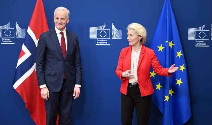 EU Commission President Ursula von der Leyen meets Norwegian Prime Minister Jonas Gahr Store in Brussels BRUSSELS, BELGIUM – JUNE 11: European Commission President Ursula von der Leyen (R) welcomes Norwegian Prime Minister Jonas Gahr Store (L) for talks in Brussels, Belgium, on June 11, 2026. Dursun Aydemir Anadolu Brussels Belgium. Editorial use only. Please get in touch for any other usage.  Copyright: x2026xAnadoluxDursunxAydemirx