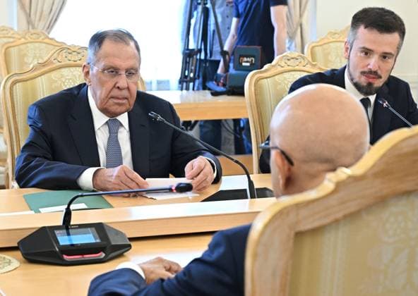 Russia Bahrain 9187704 11.06.2026 Russian Foreign Minister Sergey Lavrov attends a meeting with Bahraini Foreign Minister Abdullatif bin Rashid Al Zayani in Moscow, Russia. Kristina Solovyova Sputnik Moscow Russia  Copyright: xKristinaxSolovyovax