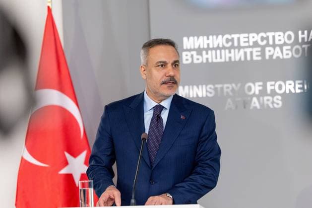Turkish Foreign Minister Hakan Fidan in Sofia SOFIA, BULGARIA - JUNE 11: Turkish Foreign Minister Hakan Fidan and Bulgarian Foreign Minister Velislava Petrova-Chamova (not seen) hold a press conference following their meeting in Sofia, Bulgaria on June 11, 2026. Murat Gok Anadolu Sofia Bulgaria. Editorial use only. Please get in touch for any other usage.  Copyright: x2026xAnadoluxMuratxGokx