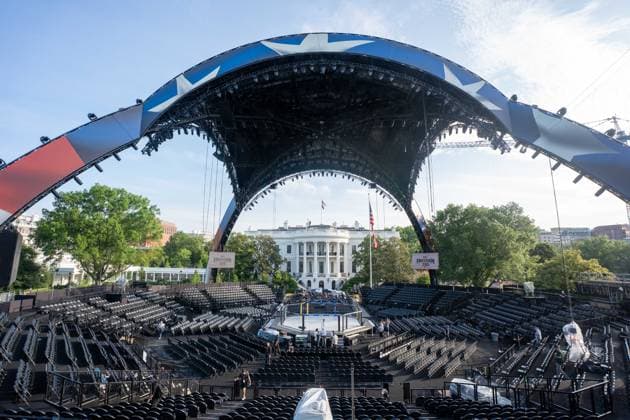 June 11, 2026, Washington, District Of Columbia, USA: The UFC Octagon structure, known as the claw, is set up on the South Lawn of the White House during a press preview ahead of the Freedom 250 weekend. Washington USA  - ZUMAs365 20260611_znp_s365_003 Copyright: xJoeyxSussmanx