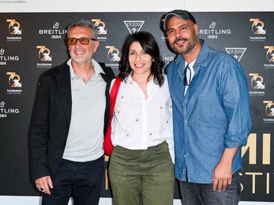 IPA85578894 - Taormina, 72nd Taormina Film Fest 2026 Day 2 Photo call with Marco D Amore Pictured: Marco D Amore, Guido Chiesa, Nicoletta Micheli  Copyright: xManuelexMangiarottix xDxAvanzo Mangiarottix 85578894