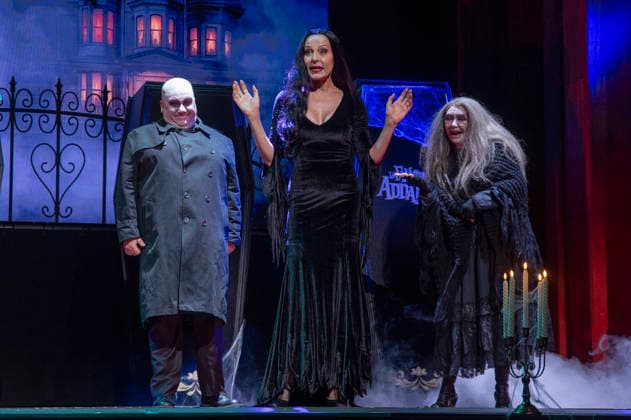 June 11, 2026, Madrid, Madrid, Spain: (L-R) OMAR CALICCHIO, NATALIA MILLAN AND AMPARO SAIZAR performs on stage during the theatre play of The Addams Family The Musical at the Calderon Theater on June 11, 2026 in Madrid, Spain. Madrid Spain  - ZUMAc312 20260611_zsp_c312_025 Copyright: xOscarxManuelxSanchezx