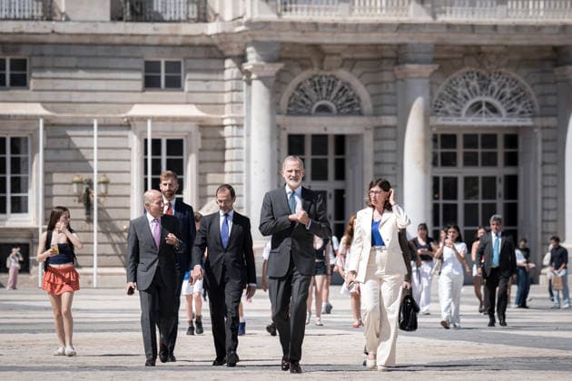 The King presides over the commemoration of the centenary of the Hydrographic Confederations King Felipe VI during the commemoration of the centenary of the creation of the Hydrographic Confederations, at the Royal Collections Gallery, on June 11, 2026, in Madrid Spain This event pays tribute to the century of unified management of the Spanish river basins, a pioneering model of water administration and civil engineering fundamental for the countrys agricultural and environmental development 11 JUNE 2026 Diego Radamé Madrid Madrid Madrid Spain  Copyright: xDiegoxRadamÃ sx 7589447