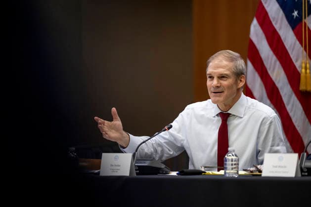 Rep. Jim Jordan, R-OH, speaks during a roundtable on education at the Department of Justice in Washington, DC on Thursday, June 11, 2026.  WAP202606111174 DANIELxHEUER