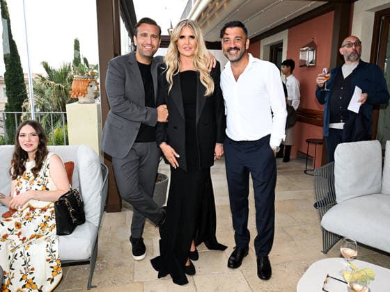 IPA85584412 - Taormina, 72nd Taormina Film Fest 2026 Night 2, Cocktail Reception Pictured: Pio and Amedeo, Tiziana Rocca  Copyright: xMaurizioxD avanzox xDxAvanzo Mangiarottix 85584412