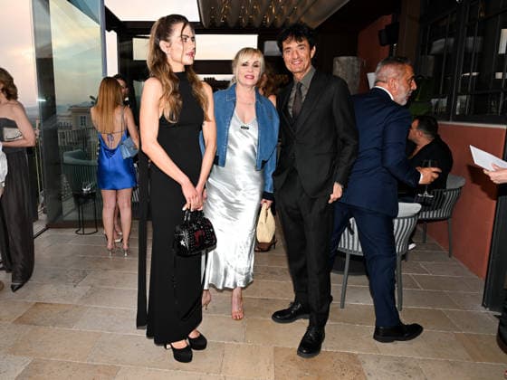 IPA85585934 - Taormina, 72nd Taormina Film Fest 2026 Night 2, Cocktail Reception Pictured: Emmanuelle Seigner, Giulio Base  Copyright: xMaurizioxD avanzox xDxAvanzo Mangiarottix 85585934