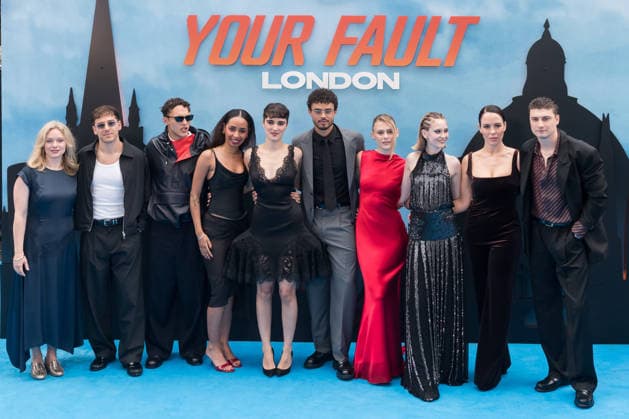 Your Fault: London UK Premiere in London LONDON, UNITED KINGDOM - JUNE 11: (L-R) Christina Cole, Kerim Hassan, Orlando Norman, Enva Lewis, Asha Banks, Matthew Broome, Louisa Binder, Scarlett Rayner, Eve Macklin and Sam Buchanan attend the UK premiere of Your Fault: London at Cineworld Leicester Square in London, United Kingdom on June 11, 2026. Wiktor Szymanowicz Anadolu London United Kingdom. Editorial use only. Please get in touch for any other usage.  Copyright: x2026xAnadoluxWiktorxSzymanowiczx