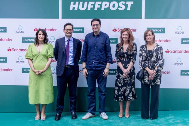 Photocall for El HuffPosts 14th anniversary party HuffPost director Laura Riestra, PRISA Group president Joseph Oughourlian and Minister for Digital Transformation and the Civil Service Óscar López at the photocall to mark the 14th anniversary of El HuffPost, at the Museo Lázaro Galdiano, on June 11, 2026, in Madrid Spain The event brings together numerous personalities from politics, culture, journalism and entertainment to commemorate the trajectory of Grupo Prisas digital newspaper on the Spanish news scene Spain  Copyright: xRicardoxRubiox 7590380