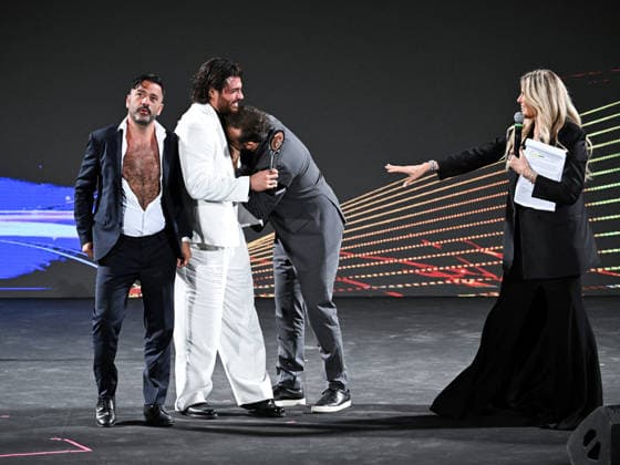 IPA85590813 - Taormina, 72nd Taormina Film Fest 2026 Night 2, Awards Ceremony Pictured: Can Yaman, Pio and Amedeo, Tiziana Rocca  Copyright: xMaurizioxD avanzox xDxAvanzo Mangiarottix 85590813