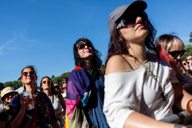 June 11, 2026, Porto, Portugal: Festival?goers watch InÃªs Marques Lucas performing during the Primavera Sound Porto 2026 at Parque da Cidade on the first day of the festival. Porto Portugal - ZUMAs197 20260611_aaa_s197_573 Copyright: xDiogoxBaptistax