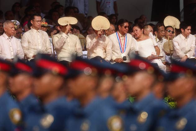 Philippines holds military parade to mark 128th Independence Day MANILA, PHILIPPINES - JUNE 12: Philippine President Ferdinand Bongbong Romualdez Marcos and other senior officials inspect a military parade marking the 128th anniversary of Independence Day, in Manila, Philippines, on June 12, 2026. The military parade, which is consisted of the Air Force, Army and Navy and other forces, features different weapons and military assets, including the Israel-made The SPYDER Surface-to-air Missile Systems and Sabrah light tanks. It comes at a time of heightened tensions between Beijing and Manila in the South China Sea. Daniel Ceng Anadolu Manila Philippines. Editorial use only. Please get in touch for any other usage.  Copyright: x2026xAnadoluxDanielxCengx