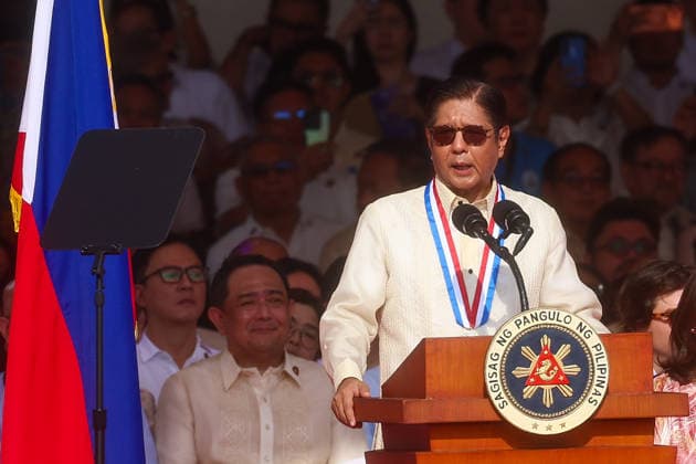Philippines holds military parade to mark 128th Independence Day MANILA, PHILIPPINES - JUNE 12: Philippine President Ferdinand Bongbong Romualdez Marcos delivers a speech, ahead of a military parade marking the 128th anniversary of Independence Day, in Manila, Philippines, on June 12, 2026. The military parade, which is consisted of the Air Force, Army and Navy and other forces, features different weapons and military assets, including the Israel-made The SPYDER Surface-to-air Missile Systems and Sabrah light tanks. It comes at a time of heightened tensions between Beijing and Manila in the South China Sea. Daniel Ceng Anadolu Manila Philippines. Editorial use only. Please get in touch for any other usage.  Copyright: x2026xAnadoluxDanielxCengx