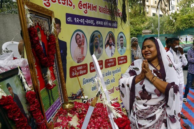 Prayer meeting held in memory of Air India Flight 171 plane crash victims in Ahmedabad AHMEDABAD, INDIA - JUNE 12: People set up portraits of Air India 171 plane crash victims in tribute to them at the crash site on the first anniversary of the disaster in Ahmedabad, India on June 12, 2026. Stringer Anadolu Ahmedabad India. Editorial use only. Please get in touch for any other usage.  Copyright: x2026xAnadoluxStringerx
