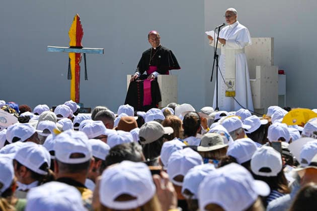 POPE LEON XIV MEETING WITH ORGANIZATIONS WORKING ON MIGRANT INTEGRATION June 12, 2026 ITALY REL - June 12, 2026 Apostolic Journey to Spain - Pope Leo XIV - Meeting with organizations working on migrant integration EDITORIAL USE ONLY - NO BOOKS Copyright: xVATICANxMEDIAx xCatholicxPressxPhotox