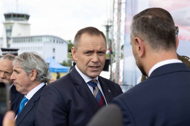 Lask 11.06.2026. The ceremony of official acceptance of F-35 aircraft into the Polish Armed Forces in 32nd Tactical Air Base Ceremonia oficjalnego przyjecia samolotow F-35 do Sil Zbrojnych w 32 Bazie Lotnictwa Taktycznego w Lasku. Persons Shown: Karol Nawrocki Fot. Antoni Byszewski Arena Akcji NEWSPIX.PL --- newspix.pl POLAND OUT! 