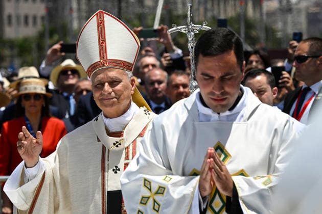 SPAIN - POPE LEO XIV LEADS A HOLY MASS AT THE PORT OF SANTA CRUIZ DE TENERIFE , ON THE CANARY ISLAND OF TENERIFE - 2026 6 12 Spain, Vatican, 2026 6 12 Pope Leo XIV leads a Holy mass at the port of Santa Cruz de Tenerife, on the Canary Island of Tenerife EDITORIAL USE ONLY - NO BOOKS Copyright: xVATICANxMEDIA CPPx