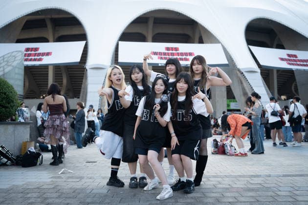 Fans gather ahead of BTS World Tour Arirang in South Korea s Busan BUSAN, SOUTH KOREA - JUNE 12: Fans pose for photos as BTS photos and characters are displayed at Jonghap Undongjang Station near Busan Asiad Main Stadium, the venue for BTS World Tour Arirang , in Busan, South Korea on June 12, 2026. Hwawon Ceci Lee Anadolu Busan South Korea. Editorial use only. Please get in touch for any other usage.  Copyright: x2026xAnadoluxHwawonxCecixLeex
