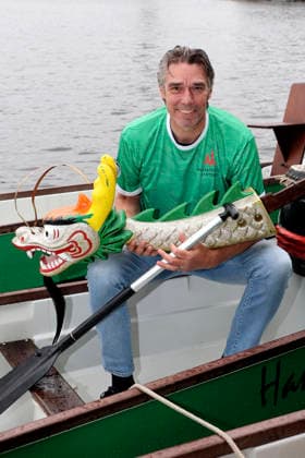 Michael Stich beim 20. Drachenbootrennen 2026 der Michael Stich Stiftung auf der Alster. Hamburg, 12.06.2026 *** Michael Stich at the 20 Dragon Boat Race 2026 of the Michael Stich Foundation on the Alster Hamburg, 12 06 2026 Foto:xgbrcix xFuturexImagex drachenboot_6615