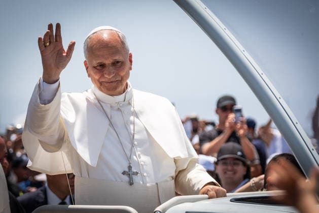 Pope Leo XIV visits Tenerife in Spain TENERIFE, CANARY ISLANDS, SPAIN - JUNE 12: Pope Leo XIV celebrates Mass before tens of thousands of worshippers at the Port of Santa Cruz de Tenerife, Canary Islands, Spain on June 12, 2026. The open-air liturgy marked the culmination of his seven-day apostolic visit to Spain and followed a day focused on migration and human dignity in the Canary Islands, a key gateway on the Atlantic migration route. In his homily, the pontiff urged solidarity, reconciliation, and a renewed commitment to placing people before economic interests. Andres Gutierrez Anadolu Canary Islands Spain. Editorial use only. Please get in touch for any other usage.  Copyright: x2026xAnadoluxAndresxGutierrezx