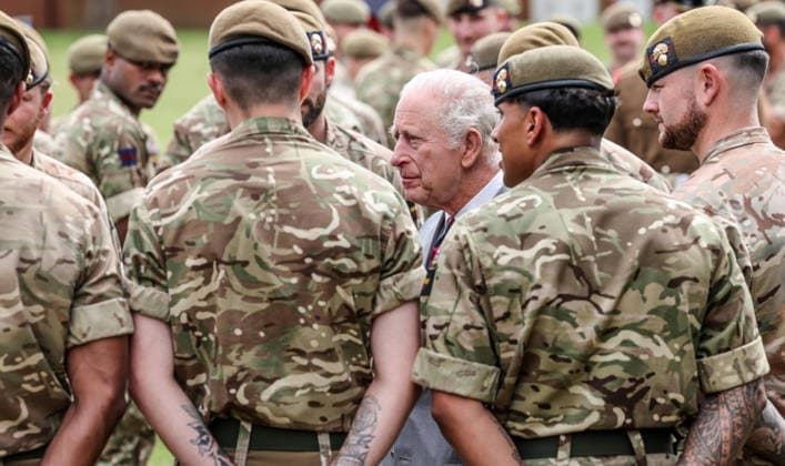 . 12 06 2026. Aldershot, United Kingdom. King Charles III during a visit to the Grenadier Guards at Lille Barracks in Aldershot, United Kingdom.  xPoolx xi-Imagesx IIM-26828-0006